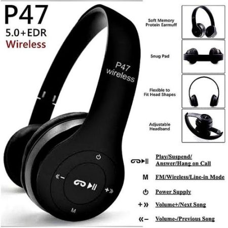 P47 Wireless Bluetooth Headphones
